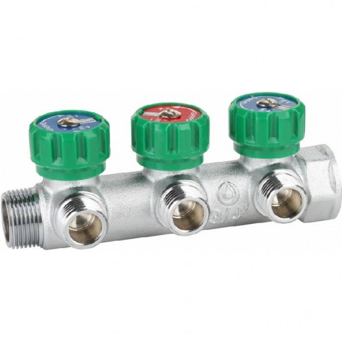 Коллектор GAPPO вентилями ВР/НР 3/4"x1/2"x3 выхода G1001.03