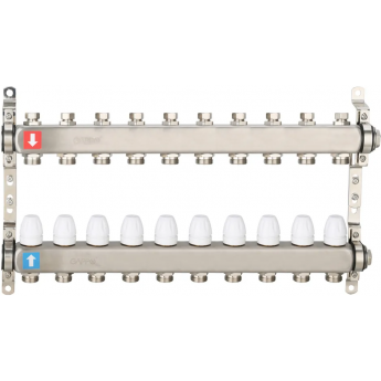 Коллектор регулируемый с запорными клапанами GAPPO G428.10 10-вых.x1"x3/4"