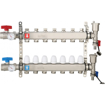 Коллектор регулируемый с запорными клапанами GAPPO G426.7 7-вых.x1"x3/4"