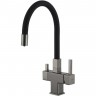 Смеситель для кухни GAPPO с гибким изливом, черный/оружейная сталь G4395-39