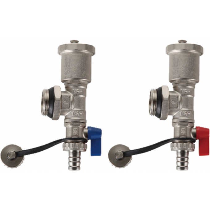 Тройник коллекторный GAPPO 1" со сливным клапаном и воздухоотводчиком (пара) G435.06